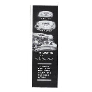 Light Up Princess Telephone Advertisement 1960s Vintage Print Ad 9 inch Tall